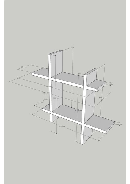 Linea Beyaz Dekoratif Duvar Rafı - Duvara Monte Kitaplık fırsatları