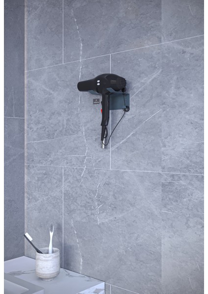 Beyaz Saç Kurutma Makinesi Tutacağı, Banyo Lavabo Fön Makinesi Askısı Ultra Güçlü Yapışkanlı indirimleri