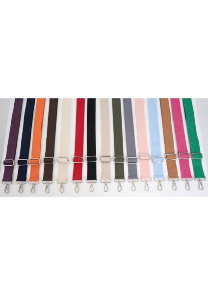 Baby Pink Ayarlanabilir Çanta Sapı Toz Pembe (Pamuk) 110 cm G:4 cm