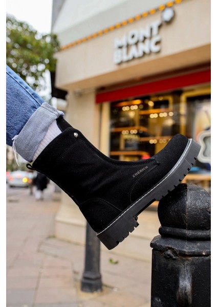 SHO027 Fermuarlı Yüksek Taban Sst Quebec Erkek Bot Sıyah modelleri