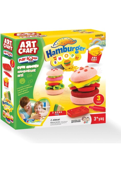 Kuaför Oyun Hamuru 224 gr + Insan Figürü + Hamburger + Pizza + Doğum Günü 150 gr Hamur Setleri