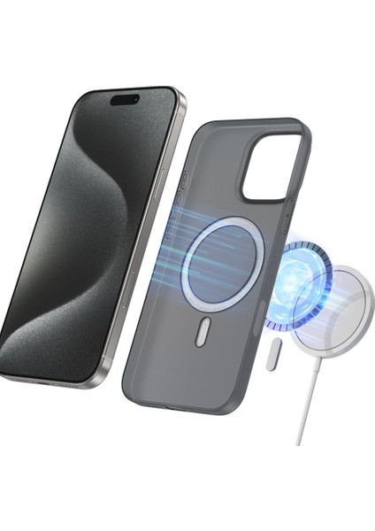 Apple iPhone 15 Kılıf Magsafeli Turuncu Çizgi Detaylı Hygge Premium Kapak