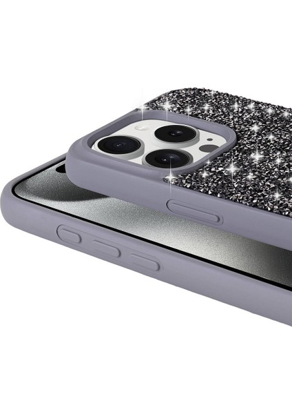 Apple iPhone 14 Pro Max Kılıf Magsafe Destekli ve Parlak Taş Tasarımlı Blazara Premium Sert Silikon Kapak