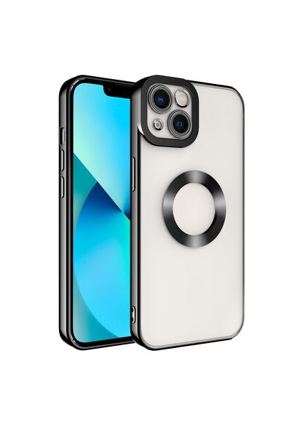 Apple iPhone 14 Plus Kkılıf Logo Detaylı Esnek Elis Lazer Silikon Kapak