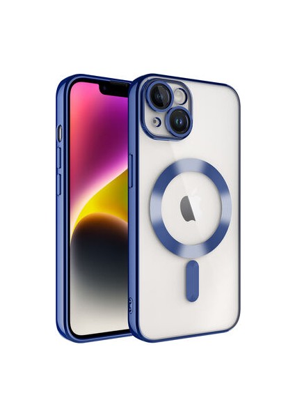 Apple iPhone 14 Kılıf Kamera Korumalı ve Logo Detaylı Luminara Silikon Case