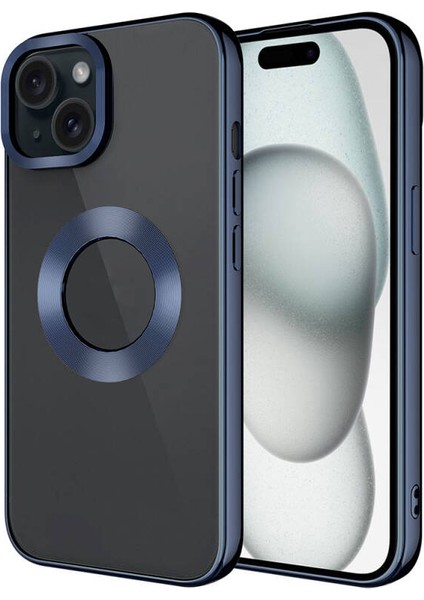 Apple iPhone 15 Plus Kkılıf Logo Detaylı Esnek Elis Lazer Silikon Kapak