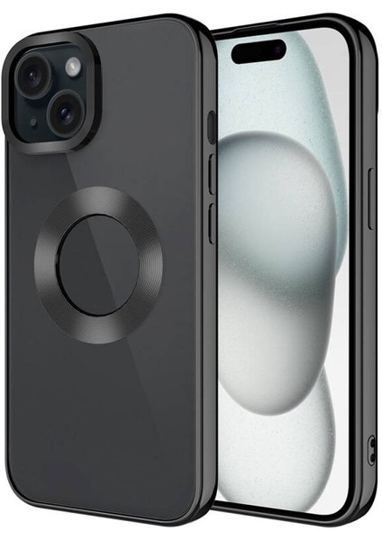 Apple iPhone 15 Plus Kkılıf Logo Detaylı Esnek Elis Lazer Silikon Kapak