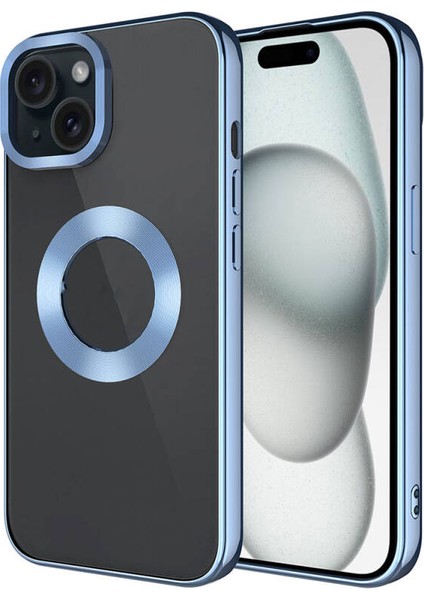 Apple iPhone 15 Plus Kkılıf Logo Detaylı Esnek Elis Lazer Silikon Kapak