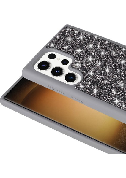 Samsung Galaxy S24 Ultra Kılıf Arkası Parlak Taşlı Glacia Premium Sert Silikon Kapak