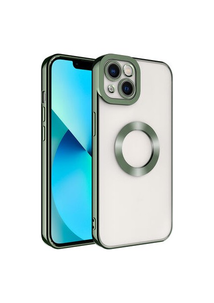 Apple iPhone 13 Kkılıf Logo Detaylı Esnek Elis Lazer Silikon Kapak