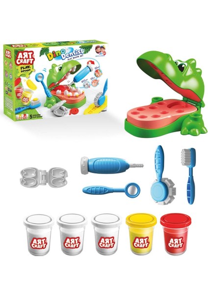 Dinozor Dişçi Oyun Hamur Set