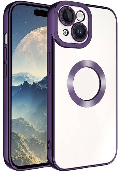 Apple iPhone 15 Kkılıf Logo Detaylı Esnek Elis Lazer Silikon Kapak