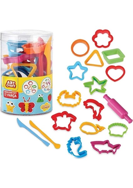 Art Craft Insan Figürü Seti Oyun Hamuru 150 gr +17 Parça Hamur Kalıbı +5 Renk Oyun Hamuru 100 gr modelleri