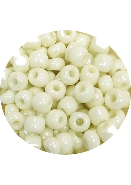 Dökme Cam Kum Boncuk Büyük Boy (6/0) 4 mm - 20 Gram - Krem - BNC071
