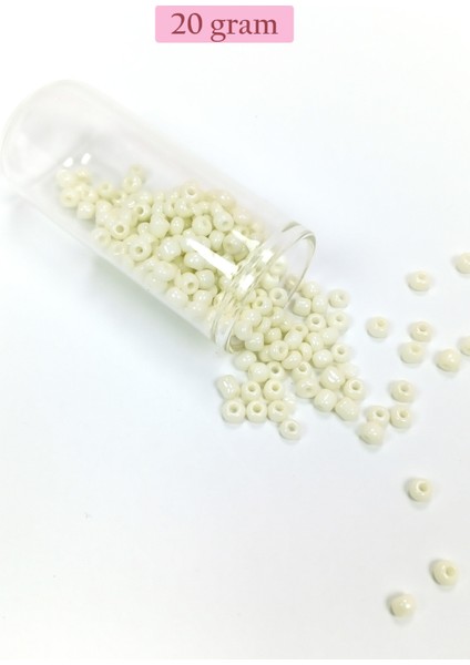 Dökme Cam Kum Boncuk Büyük Boy (6/0) 4 mm - 20 Gram - Krem - BNC071 fiyatları