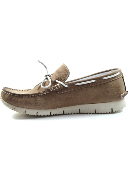 3557-120 Deri Nubuk Kum Loafer Erkek Ayakkabı