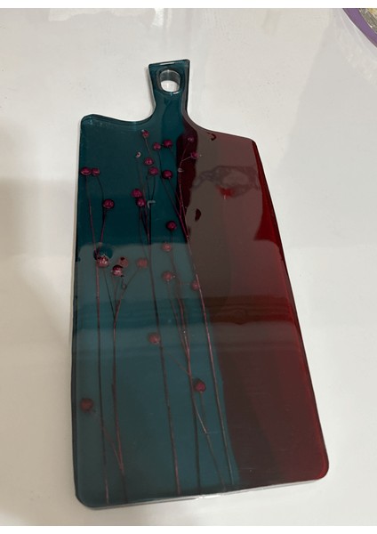 Epoksi Reçine Sunumluk - Kesme Tahtası Görünümlü - Bordo - Ebatları: 14 x 27 cm fiyatları