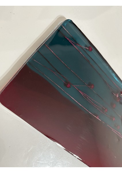 Epoksi Reçine Sunumluk - Kesme Tahtası Görünümlü - Bordo - Ebatları: 14 x 27 cm modelleri