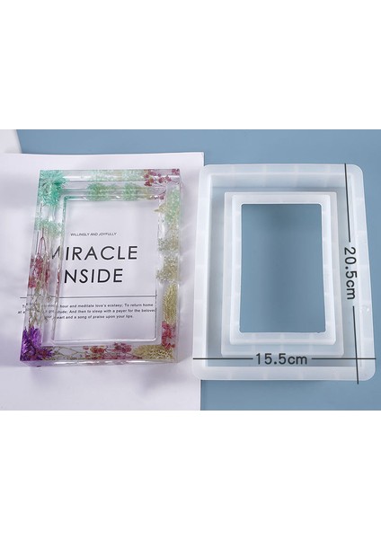 Silikon Kalıp 3 Boyutlu Fotoğraf Çerçevesi Taş Tozu Epoksi Reçine Ithal Kalıp