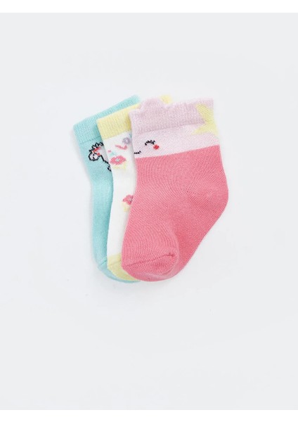 Baby Pembe Baskılı Kız Bebek Soket Çorap 3'lü fiyatları