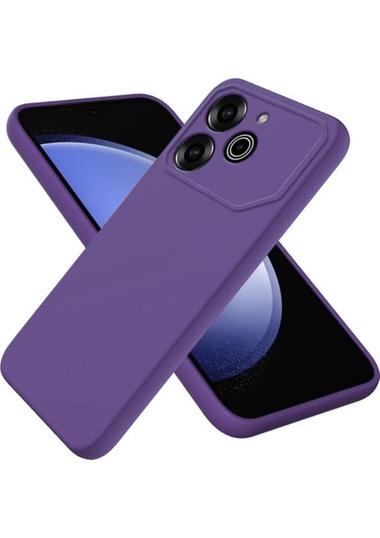 Tecno Pova 6 Pro Uyumlu Silikon Kılıf - Kamera Korumalı Esnek Pastel Renk Kapak - Mor