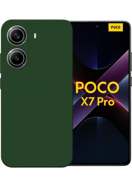 Poco X7 Pro Iron Man Edition Uyumlu Silikon Kılıf - Kamera Korumalı Esnek Pastel Renk Kapak - Yeşil