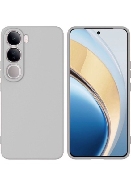 Vivo V40 Lite Uyumlu Silikon Kılıf - Kamera Korumalı Esnek Pastel Renk Kapak - Gri