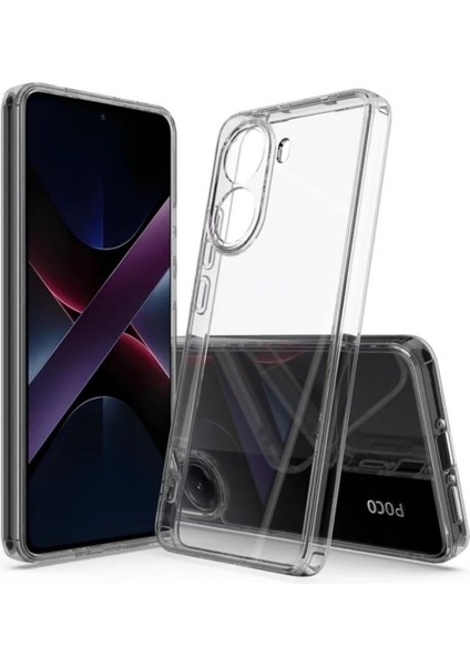 Poco X7 Pro Iron Man Edition Uyumlu Şeffaf Silikon Kılıf - Kamera Korumalı Esnek Tam Koruma Kapak