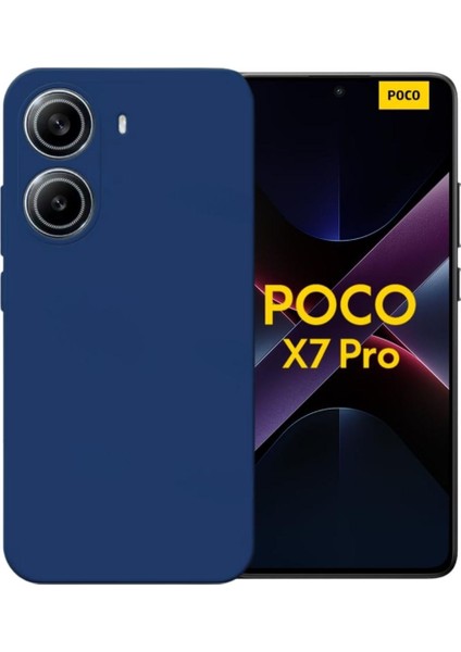 Poco X7 Pro Iron Man Edition Uyumlu Silikon Kılıf - Kamera Korumalı Esnek Pastel Renk Kapak - Lacivert