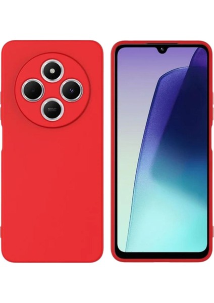 Redmi A4 Uyumlu Silikon Kılıf - Kamera Korumalı Esnek Pastel Renk Kapak - Kırmızı
