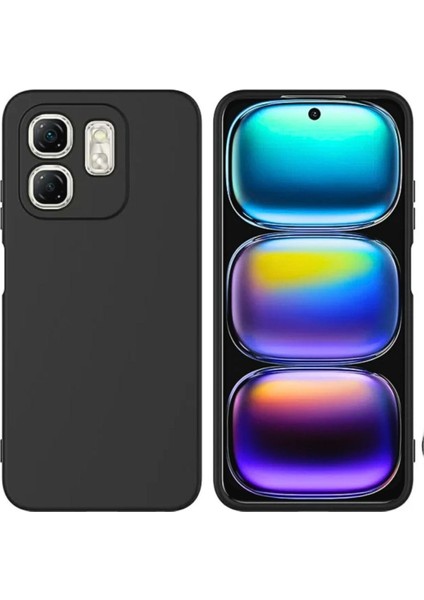 Infinix Hot 50I Uyumlu Silikon Kılıf - Kamera Korumalı Esnek Pastel Renk Kapak - Siyah