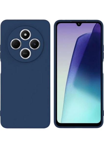 Redmi A4 Uyumlu Silikon Kılıf - Kamera Korumalı Esnek Pastel Renk Kapak - Lacivert