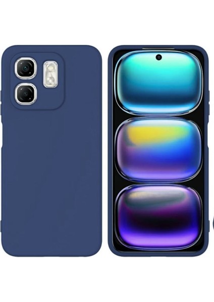 Infinix Hot 50I Uyumlu Silikon Kılıf - Kamera Korumalı Esnek Pastel Renk Kapak - Lacivert