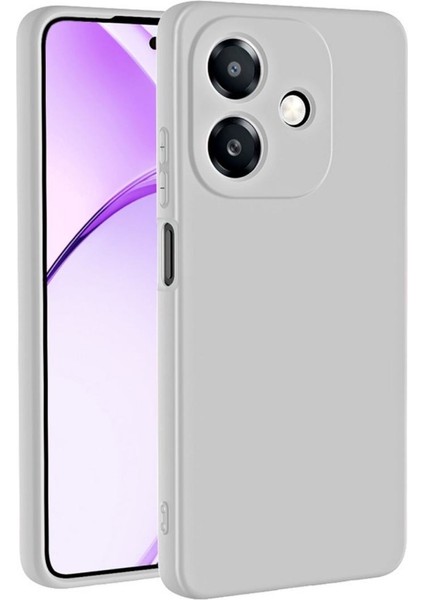 Oppo A3 Uyumlu Silikon Kılıf - Kamera Korumalı Esnek Pastel Renk Kapak - Gri