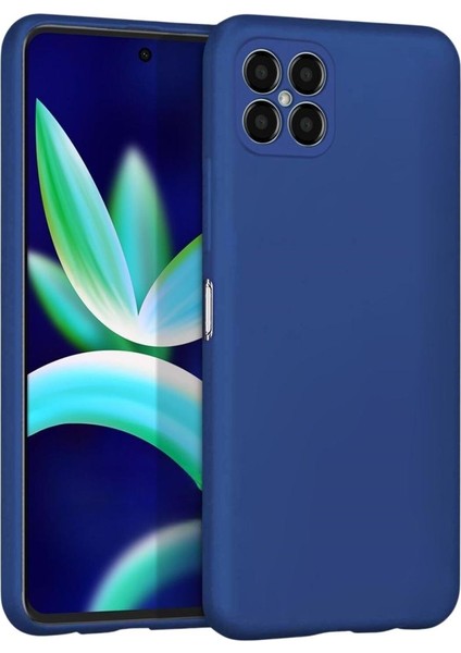 Omix X600 Uyumlu Silikon Kılıf - Kamera Korumalı Esnek Pastel Renk Kapak - Lacivert
