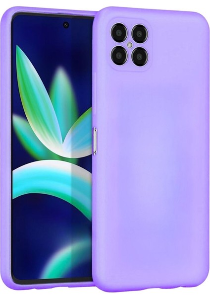 Omix X600 Uyumlu Silikon Kılıf - Kamera Korumalı Esnek Pastel Renk Kapak - Lila