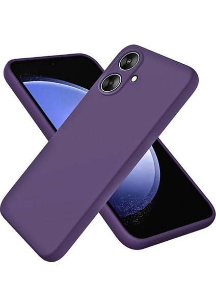 Omix X5 Uyumlu Silikon Kılıf - Kamera Korumalı Esnek Pastel Renk Kapak - Mor
