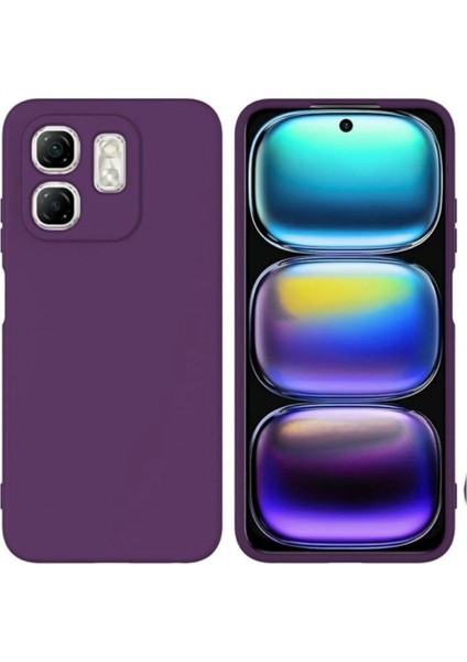 Infinix Hot 50I Uyumlu Silikon Kılıf - Kamera Korumalı Esnek Pastel Renk Kapak - Mor