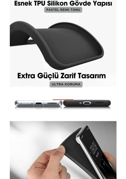 Omix X6 Uyumlu Silikon Kılıf - Kamera Korumalı Esnek Pastel Renk Kapak - Siyah