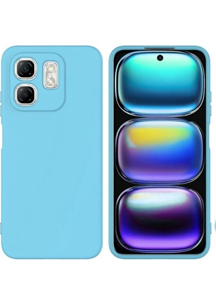 Infinix Hot 50I Uyumlu Silikon Kılıf - Kamera Korumalı Esnek Pastel Renk Kapak - Mavi