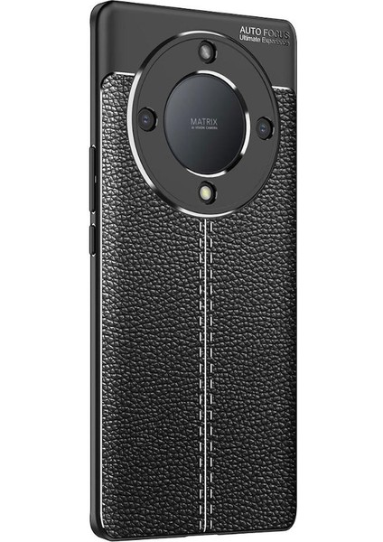 Honor X50 Silikon Kılıf Deri Desenli Kamera Korumalı Darbe Emici Kapak
