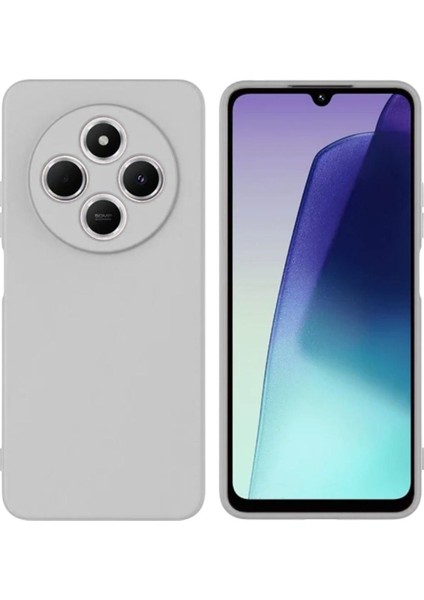 Redmi A4 Uyumlu Silikon Kılıf - Kamera Korumalı Esnek Pastel Renk Kapak - Gri