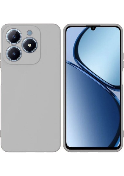 Realme C61 Uyumlu Silikon Kılıf - Kamera Korumalı Esnek Pastel Renk Kapak - Gri