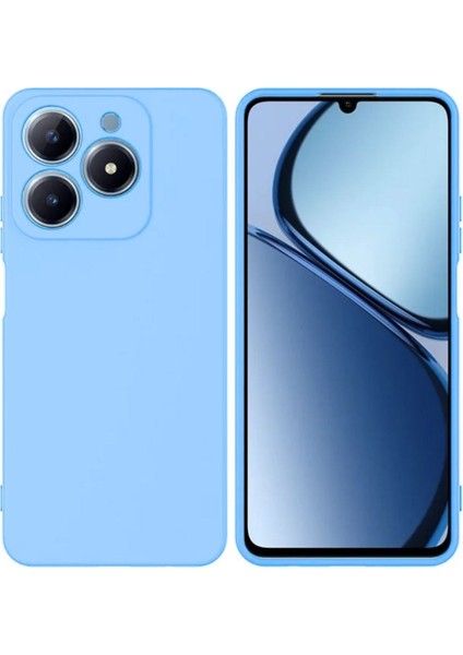 Realme C63 Uyumlu Silikon Kılıf - Kamera Korumalı Esnek Pastel Renk Kapak - Mavi