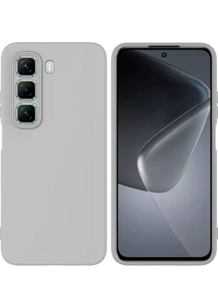 Infinix Hot 50 Uyumlu Silikon Kılıf - Kamera Korumalı Esnek Pastel Renk Kapak - Gri