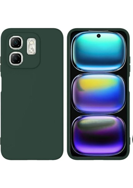 Infinix Smart 9 Uyumlu Silikon Kılıf - Kamera Korumalı Esnek Pastel Renk Kapak - Yeşil