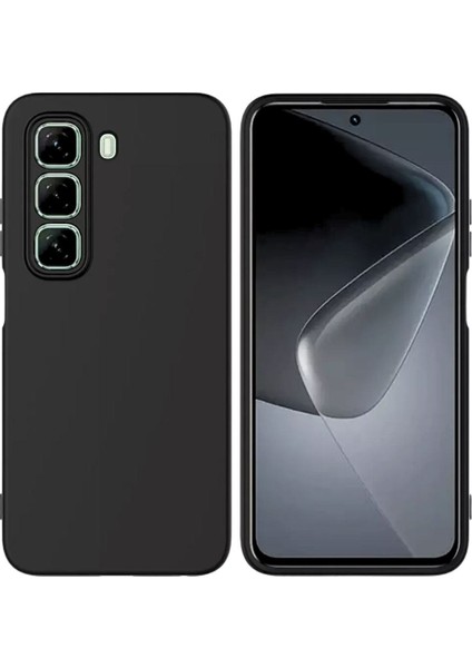 Infinix Hot 50 Pro 4g Uyumlu Silikon Kılıf - Kamera Korumalı Esnek Pastel Renk Kapak - Siyah