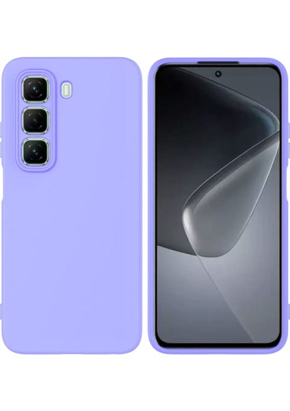 Infinix Hot 50 Pro Plus Uyumlu Silikon Kılıf - Kamera Korumalı Esnek Pastel Renk Kapak - Lila