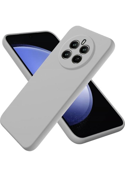 Realme 12 4g Uyumlu Silikon Kılıf - Kamera Korumalı Esnek Pastel Renk Kapak - Gri