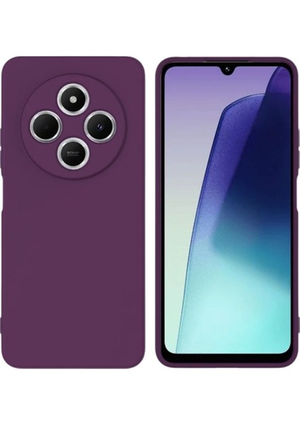 Redmi A4 Uyumlu Silikon Kılıf - Kamera Korumalı Esnek Pastel Renk Kapak - Mor